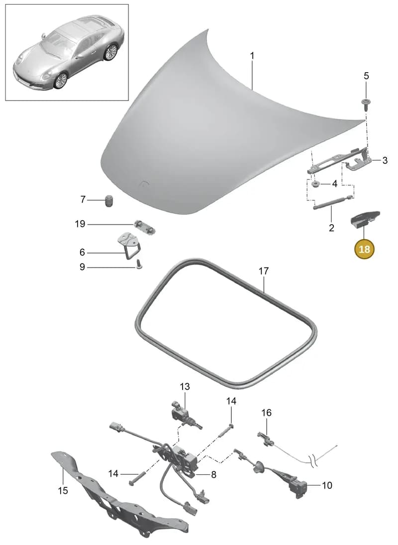 99907353401 — Porsche 911 (2016-2019) diagram p47803000, position 18