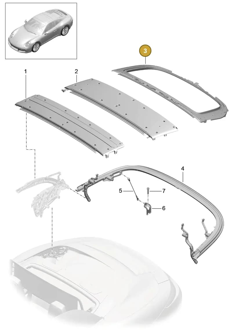 99907353401 — Porsche 911 (2016-2019) diagram p47811020, position 3