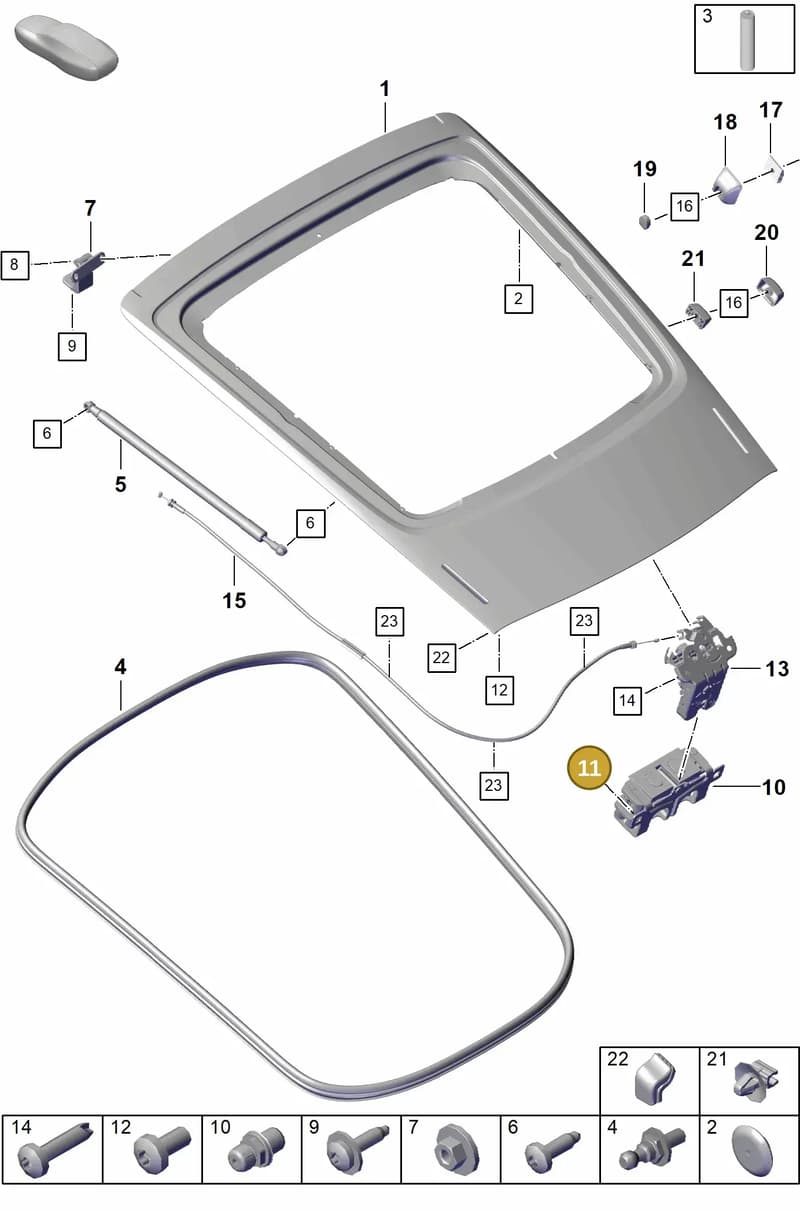 99907353401 — Porsche Cayman (2019-2022) diagram p55803050, position 11