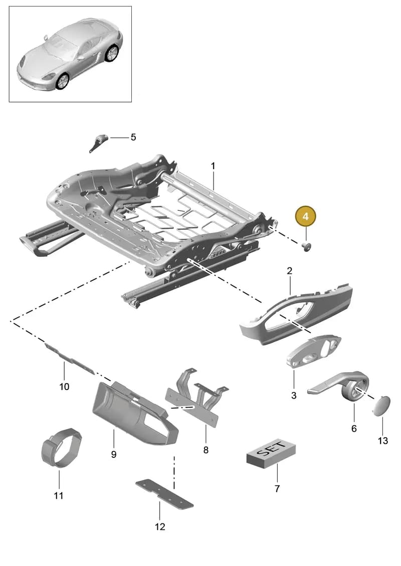 99907353801 — Porsche Cayman (2016-2019) diagram p50817008, position 4