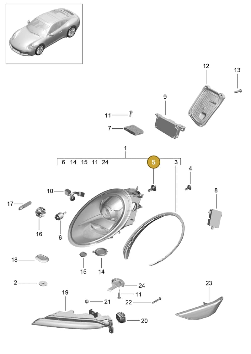 99907355101 — Porsche 911 (2016-2019) diagram p47905000, position 5