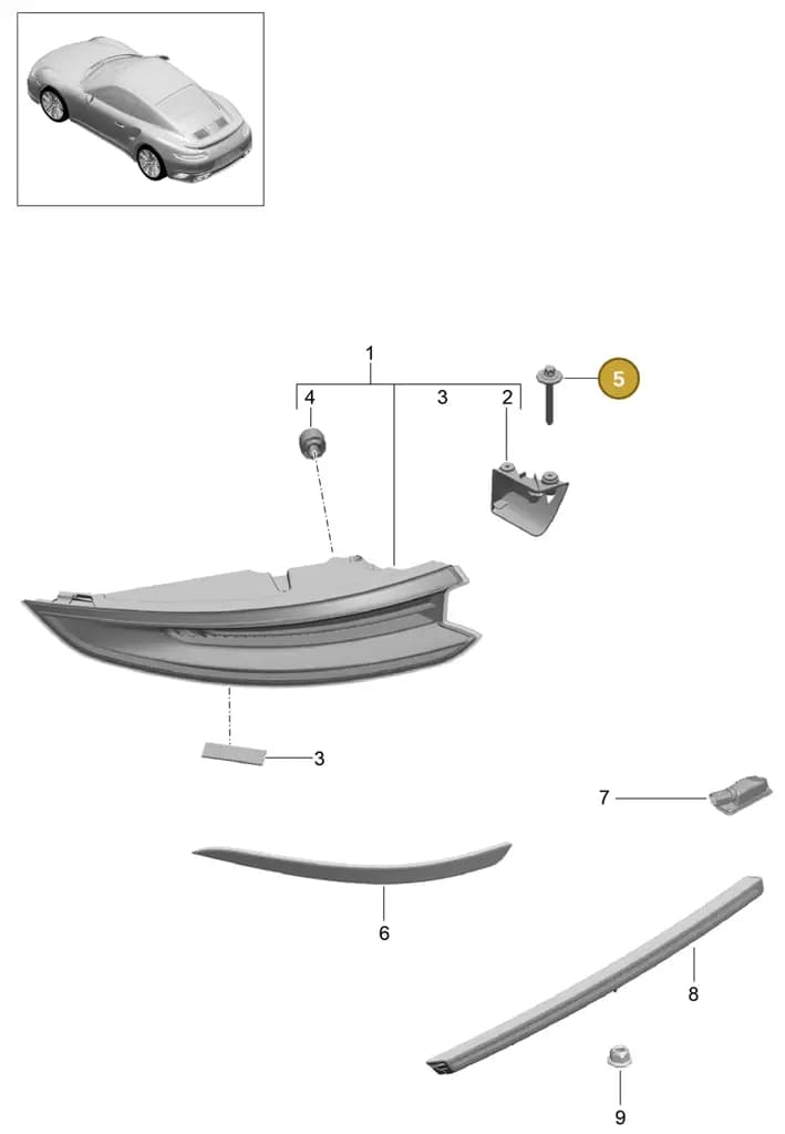 99907355401 — Porsche GT2 RS Clubsport (2013-2020) diagram p42905006, position 5