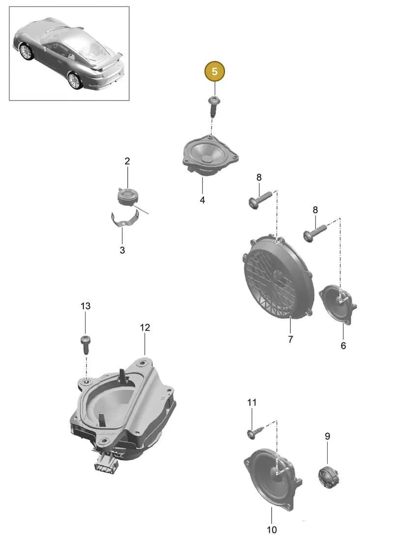 99907355701 — Porsche 911 (2013-2020) diagram p41911005, position 5