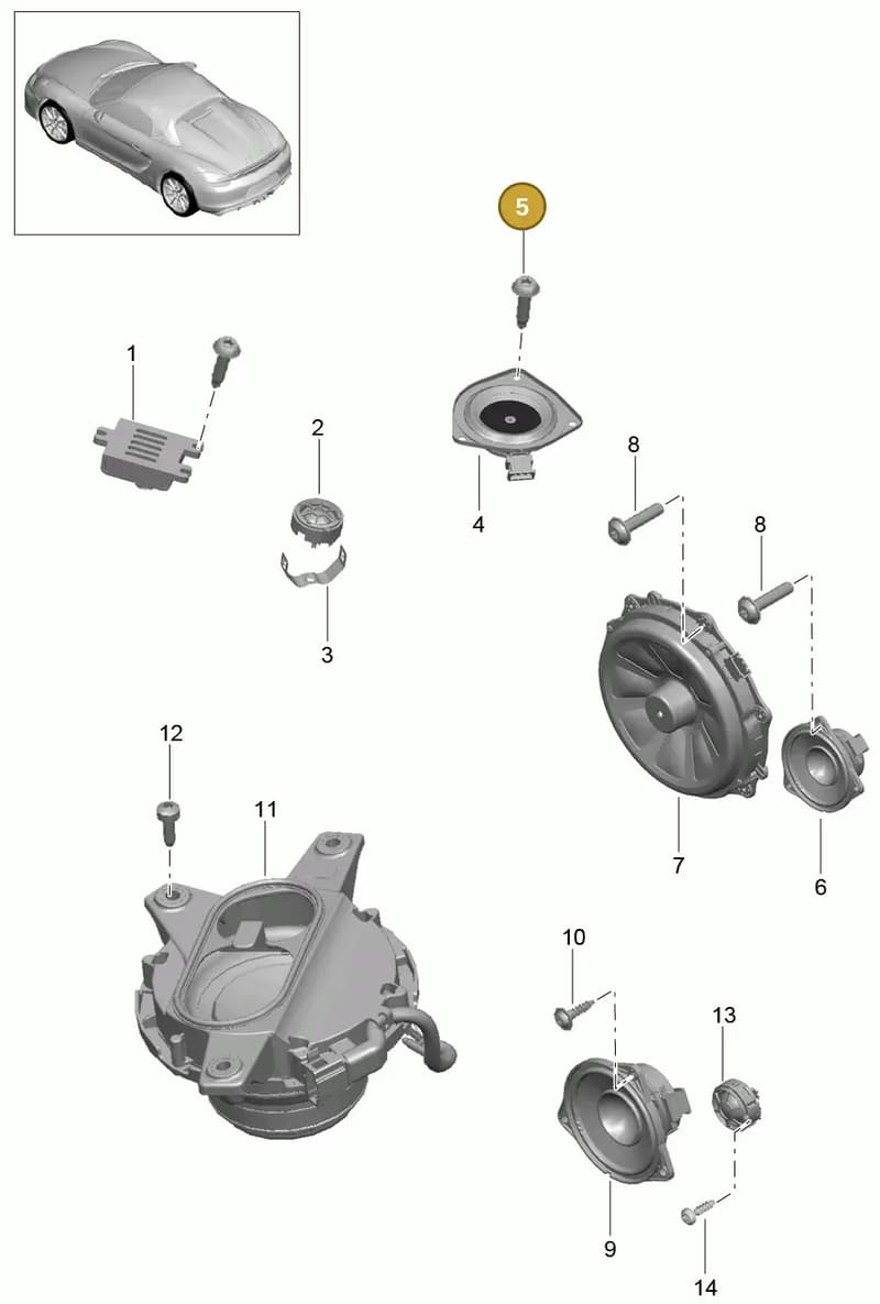 99907355701 — Porsche Boxster Spyder (2015-2016) diagram p46911005, position 5