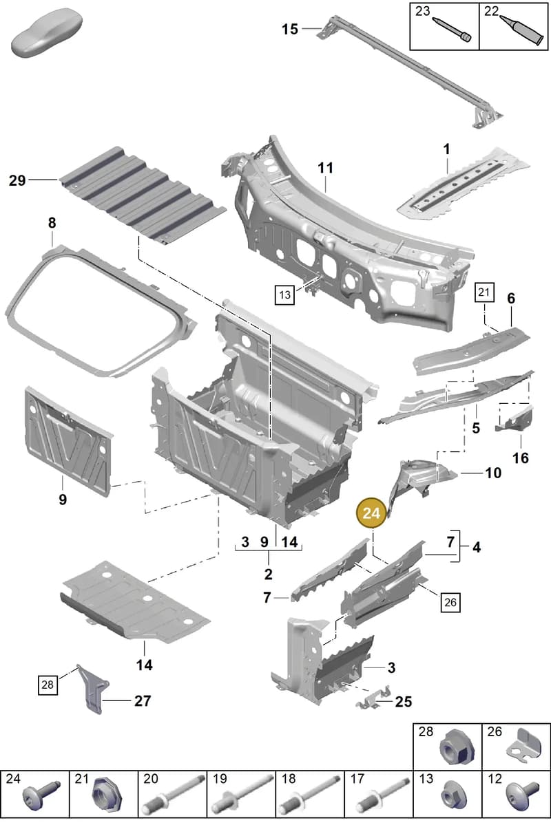 99907357701 — Porsche Boxster Spyder (2019-2020) diagram p55801100, position 24