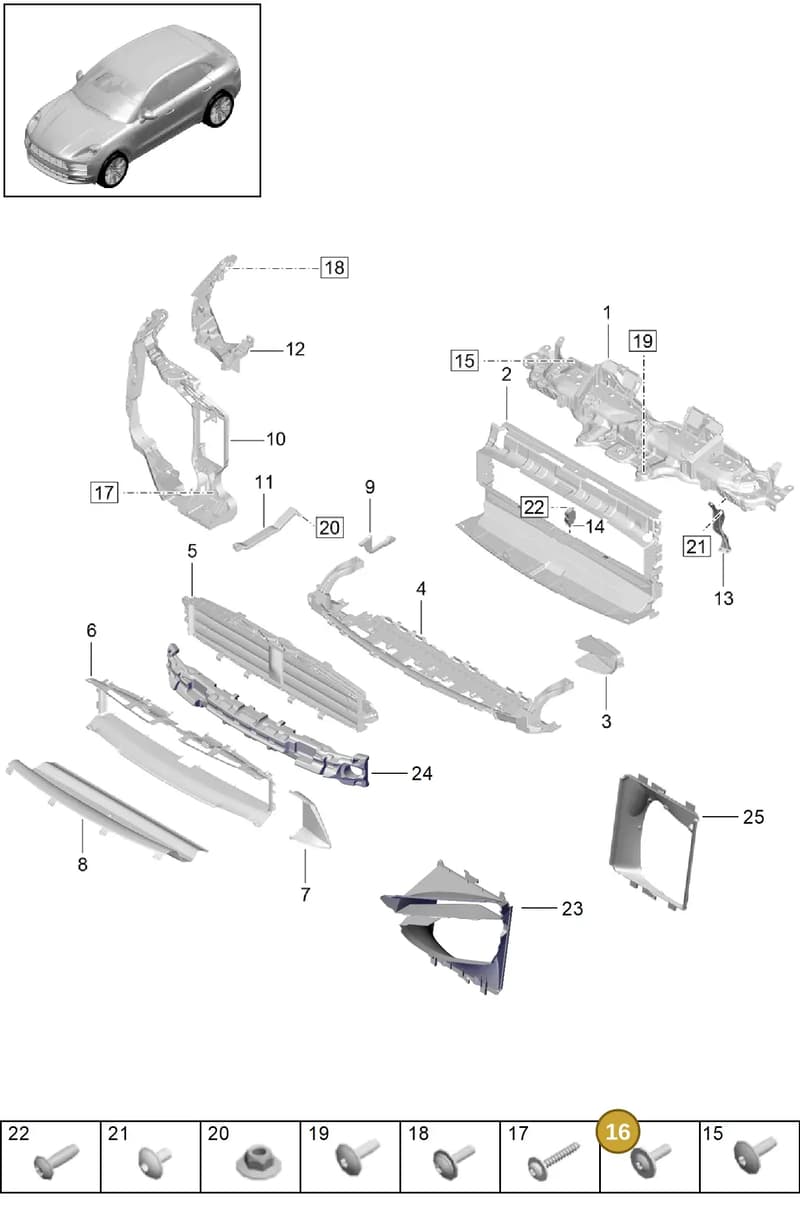99907360301 — Porsche Macan (2018-2022) diagram p52802210, position 16
