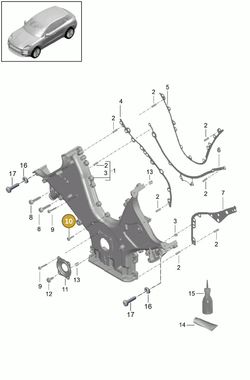 99907390531 — Porsche Macan (2013-2018) diagram p44101060, position 10