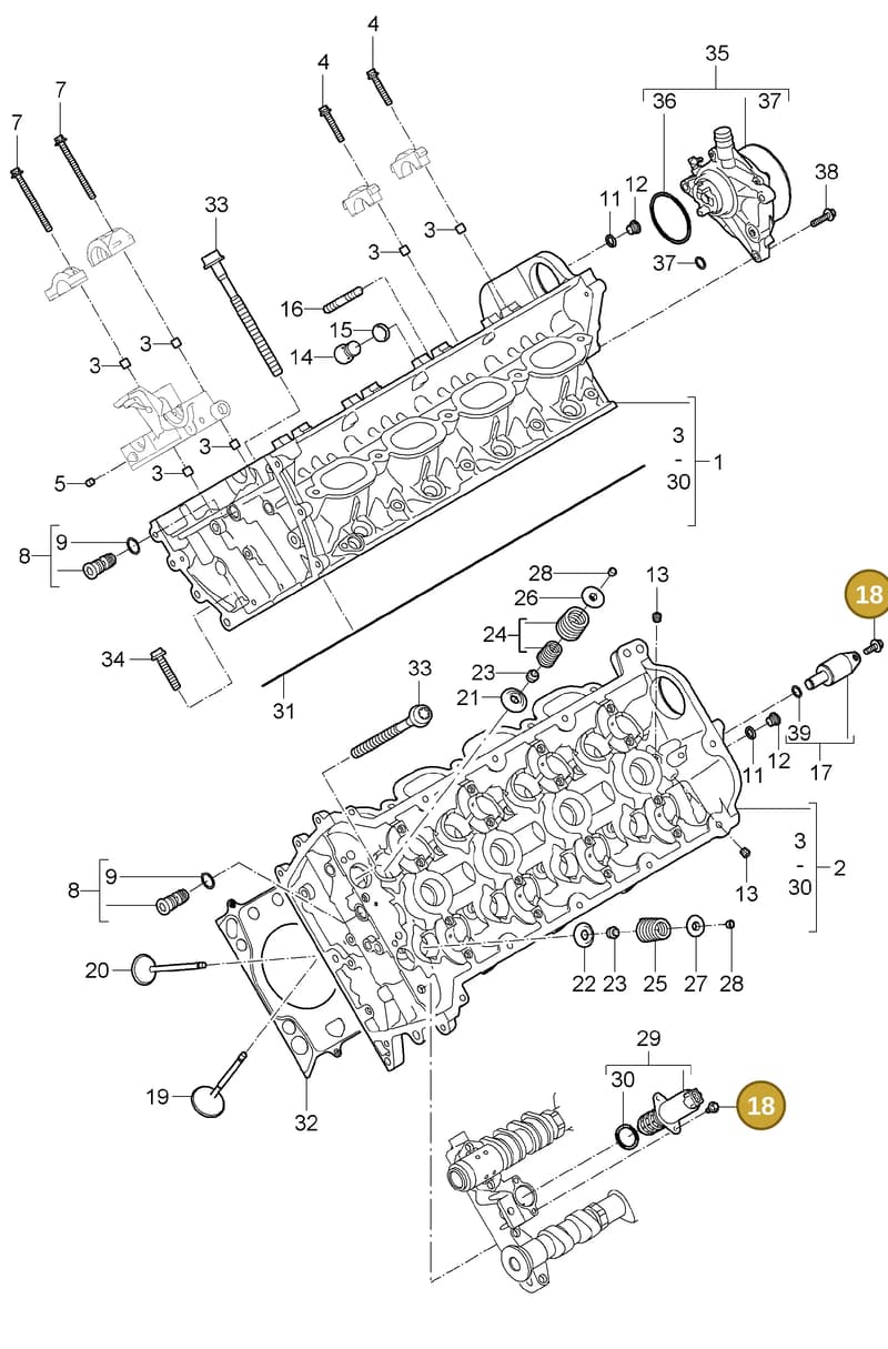 99907390831 — Porsche Cayenne (2007-2010) diagram p31103000, position 18