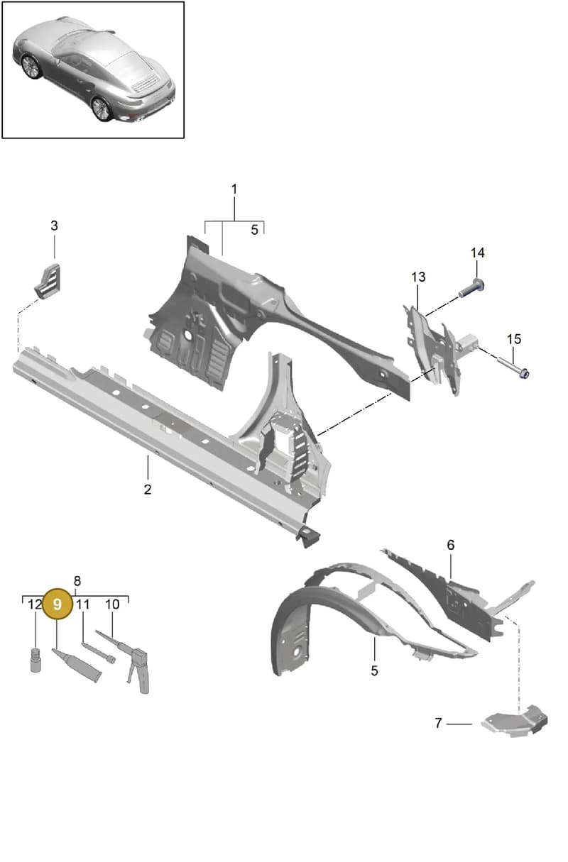 99907406009 — Porsche GT2 RS Clubsport (2013-2020) diagram p42801060, position 9