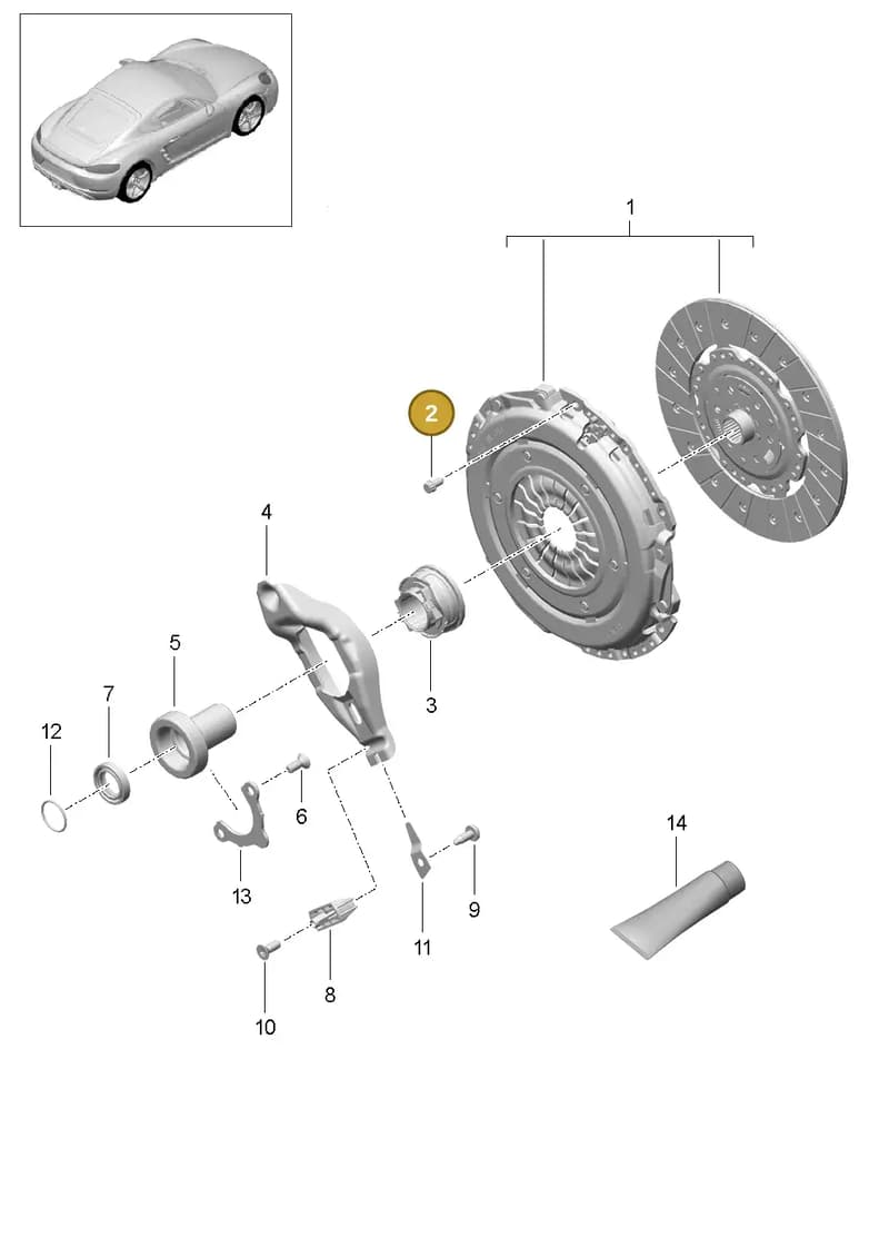 99907415101 — Porsche Cayman (2016-2019) diagram p50301000, position 2
