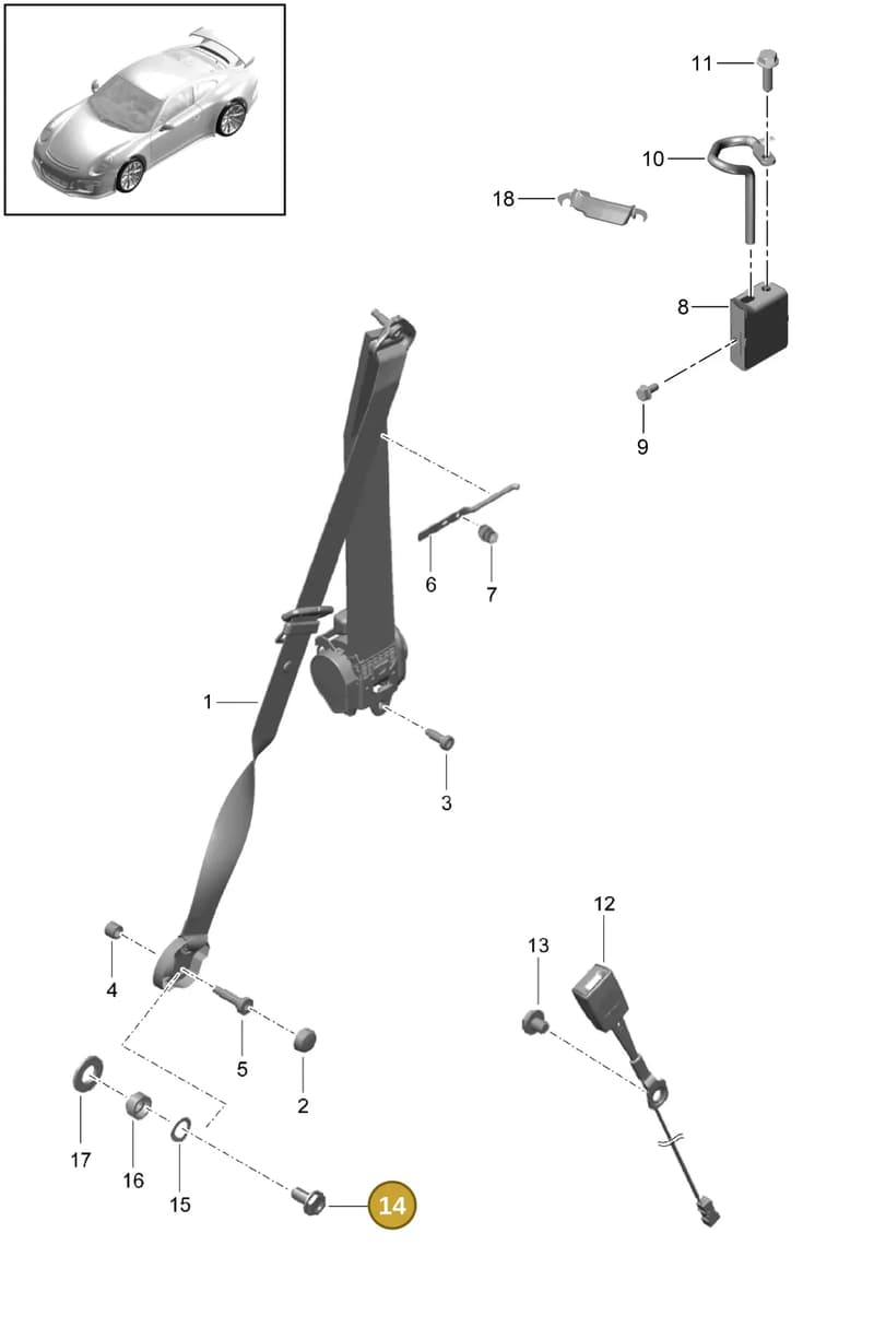99907507209 — Porsche 911 (2013-2020) diagram p41812000, position 14