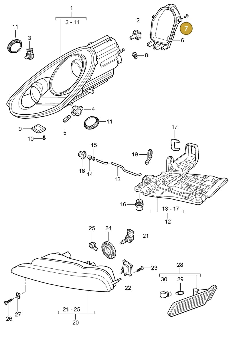 99907605601 — Porsche Boxster S (2008-2012) diagram p33905000, position 7