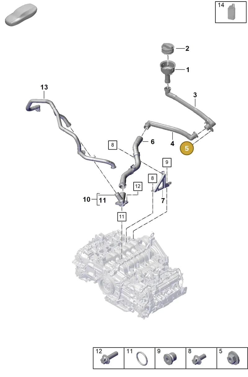99907605601 — Porsche Boxster Spyder (2019-2020) diagram p55104100, position 5