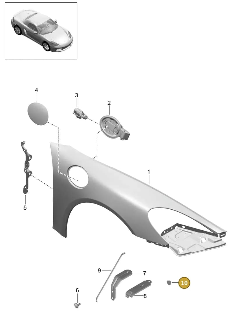 99907606609 — Porsche Boxster (2016-2019) diagram p48801040, position 10