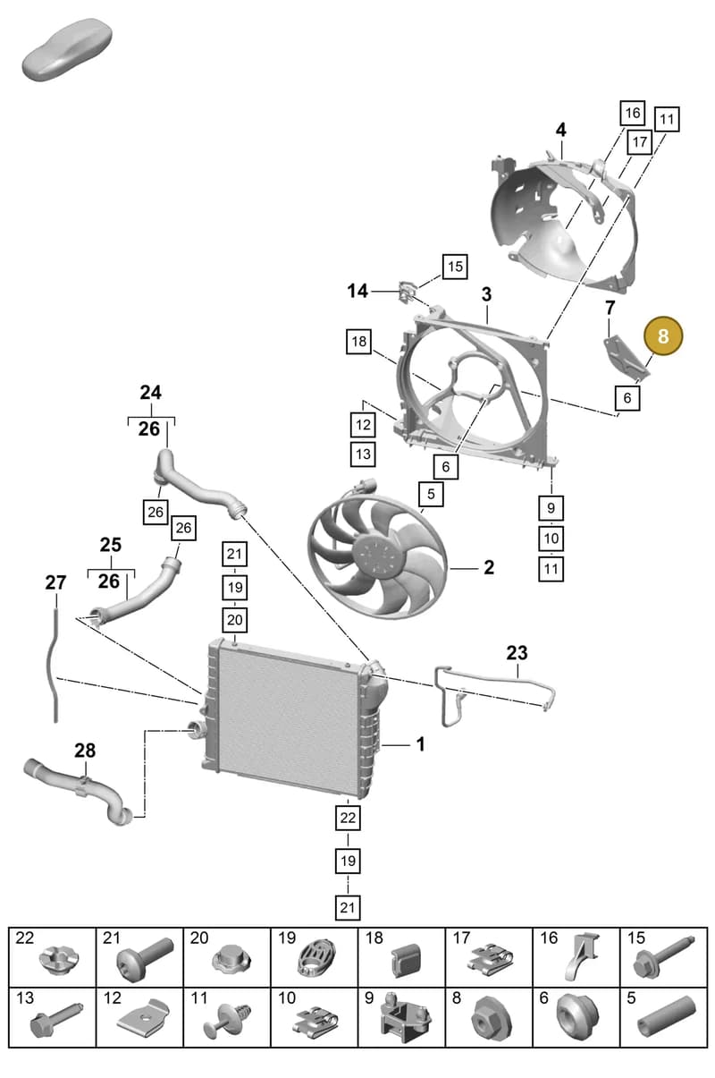 99907606609 — Porsche Boxster Spyder (2019-2020) diagram p55105200, position 8