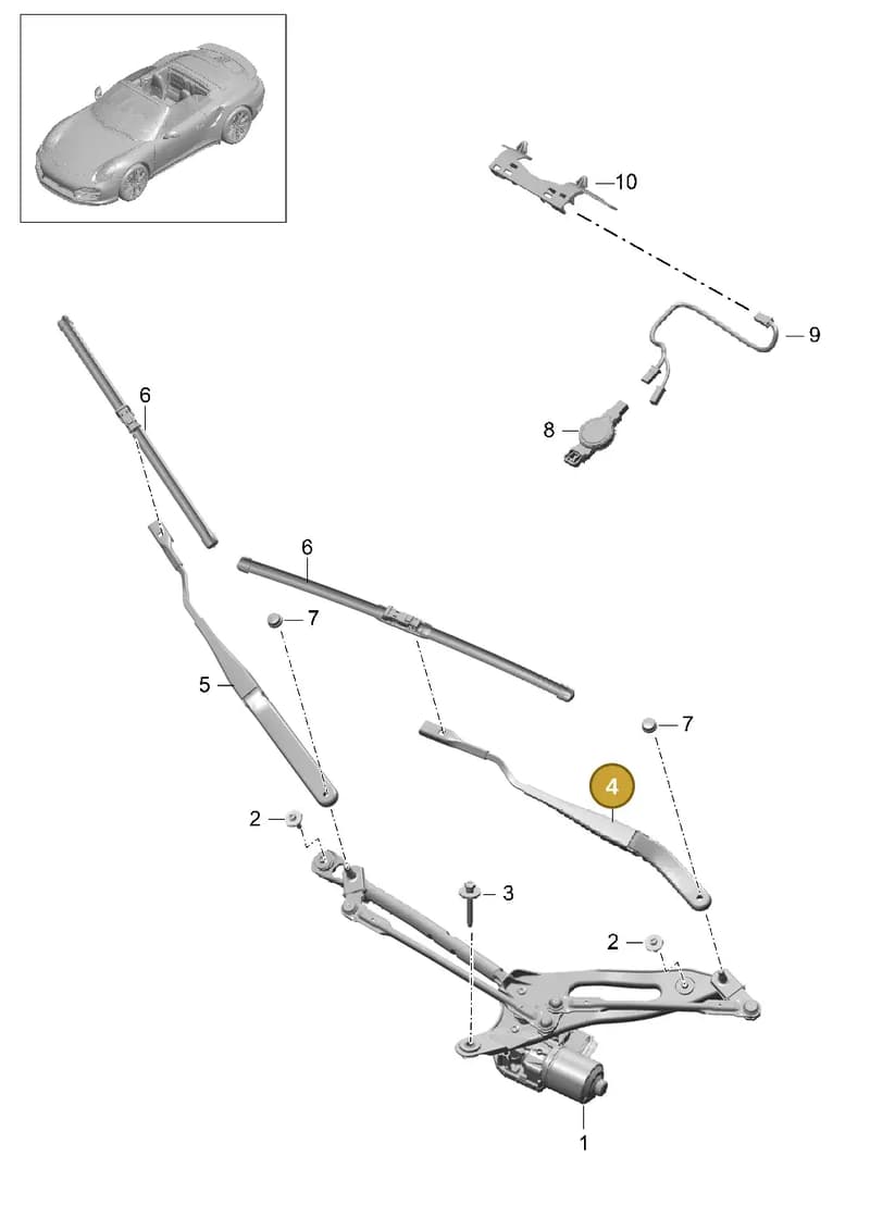 99907607801 — Porsche 911 (2013-2020) diagram p42904000, position 4