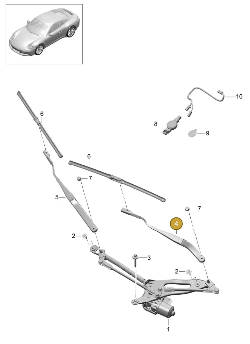 99907607801 — Porsche 911 (2016-2019) diagram p47904000, position 4