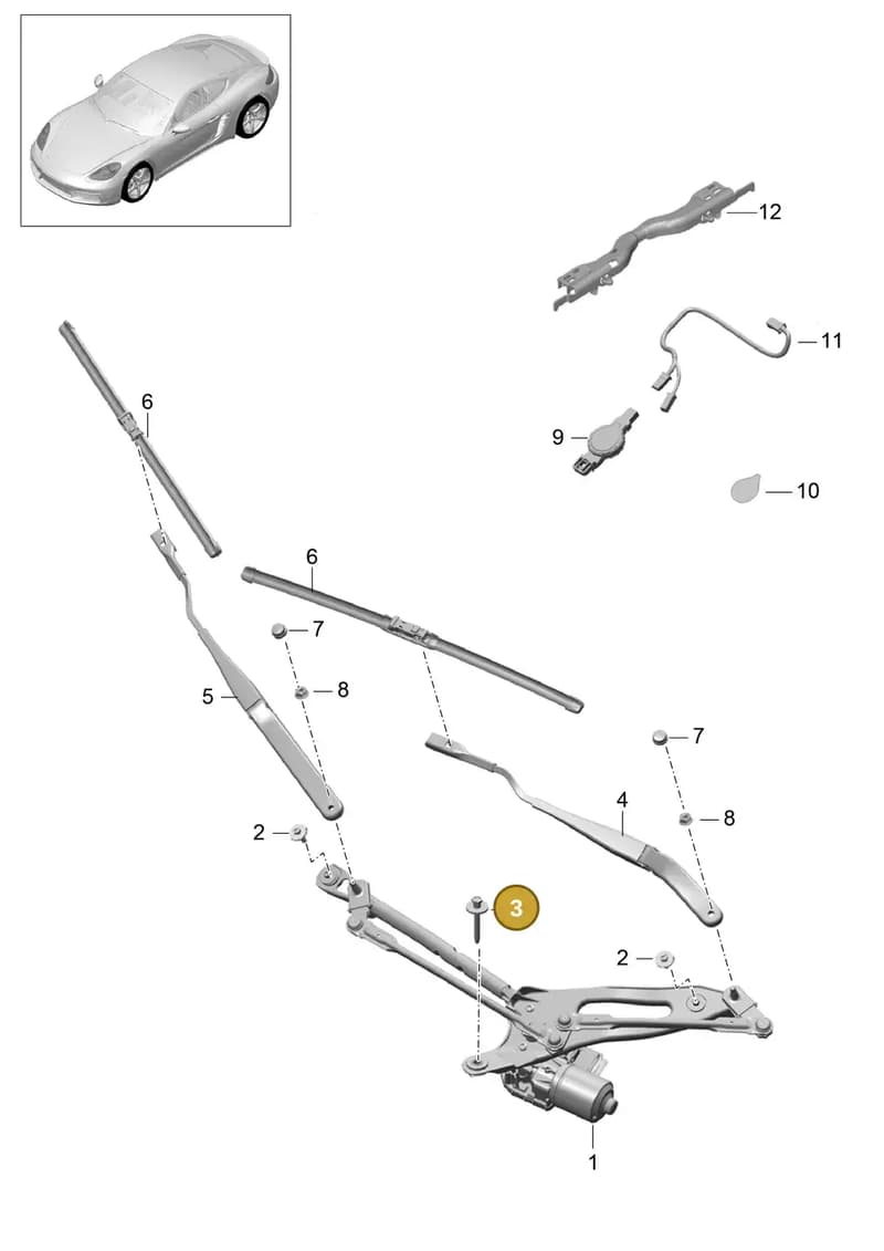 99907607801 — Porsche Cayman (2016-2019) diagram p50904000, position 3