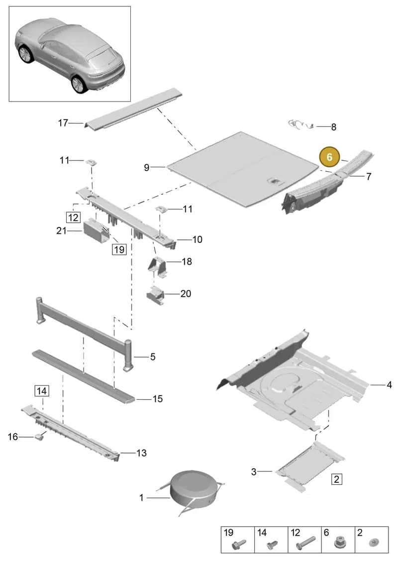 99907608140 — Porsche Macan (2018-2022) diagram p52807050, position 6