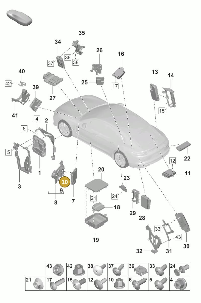 99907608140 — Porsche Panamera (2020-2023) diagram p58901003, position 10