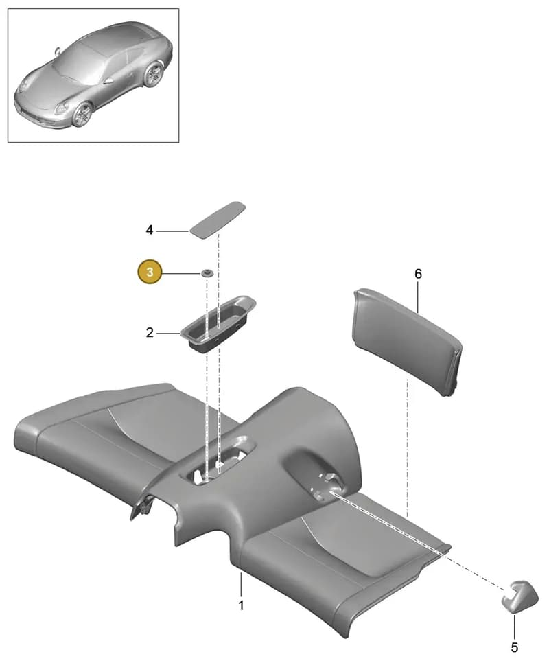 99907609201 — Porsche 991 Carrera 4 (2011-2016) diagram p38817050, position 3