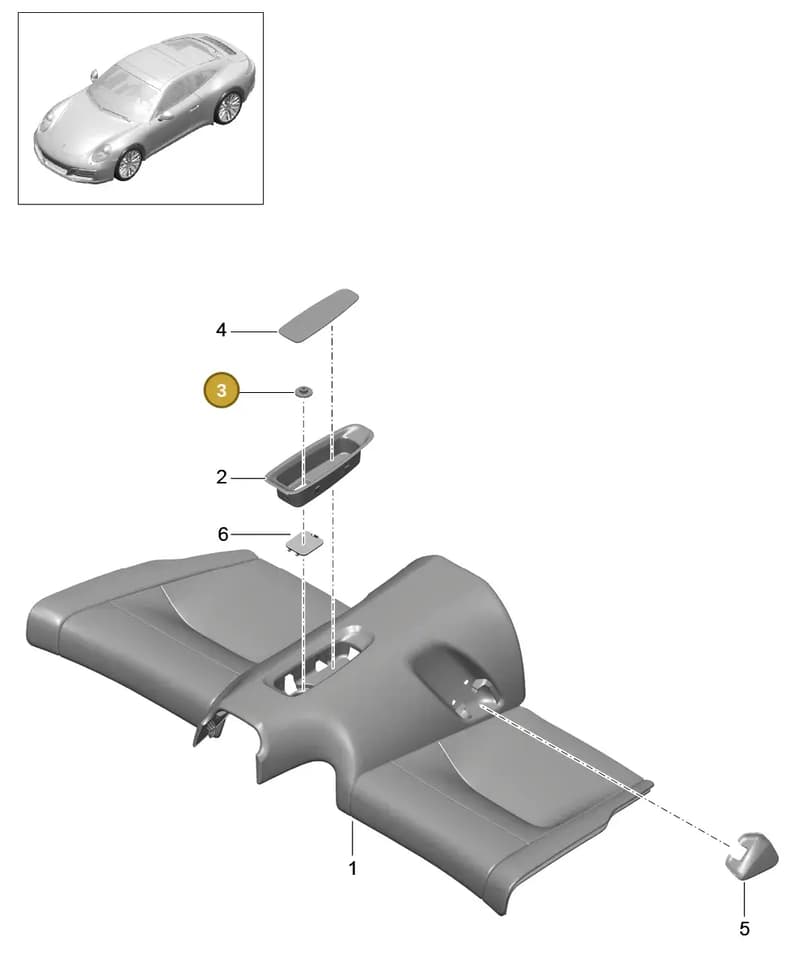 99907609201 — Porsche 911 (2016-2019) diagram p47817050, position 3