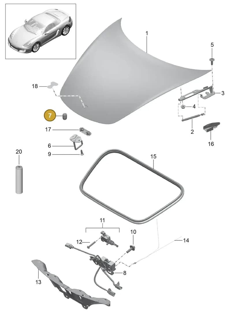 99907609401 — Porsche Boxster (2012-2016) diagram p39803000, position 7
