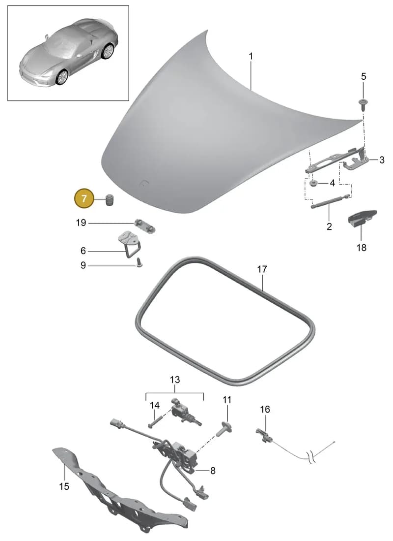99907609401 — Porsche Boxster Spyder (2015-2016) diagram p46803000, position 7