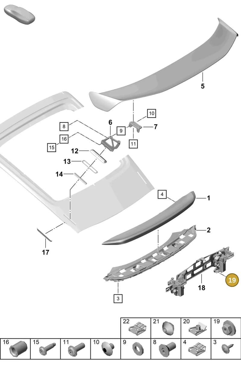 99907609401 — Porsche Cayman (2019-2022) diagram p55803070, position 19