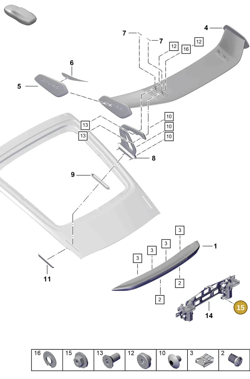 99907609401 — Porsche Cayman (2019-2022) diagram p55803080, position 15