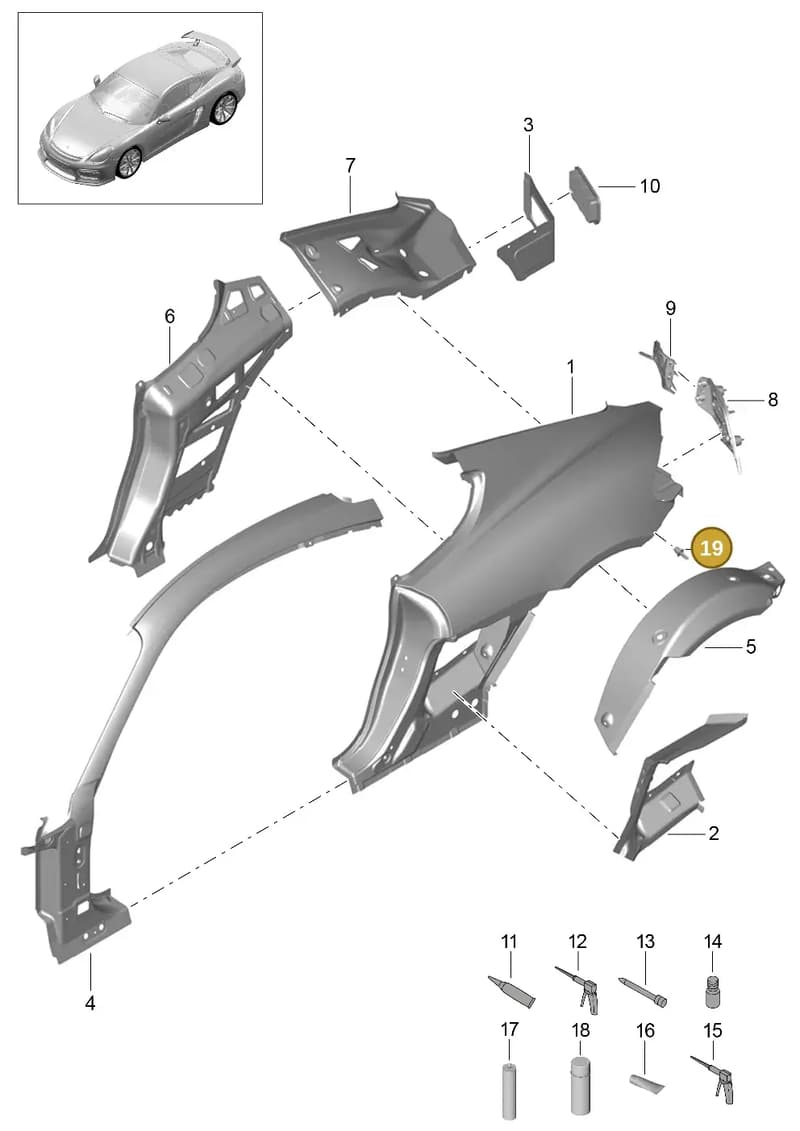 99908005701 — Porsche Cayman GT4 (2015-2016) diagram p45801050, position 19