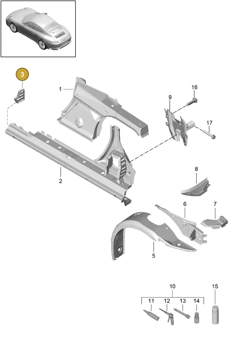 99908005701 — Porsche 911 (2016-2019) diagram p47801060, position 3+4