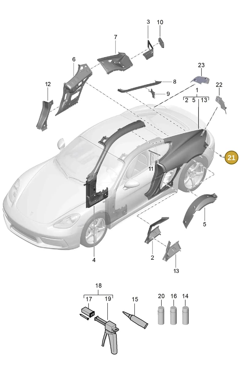 99908005701 — Porsche Cayman (2016-2019) diagram p50801050, position 21