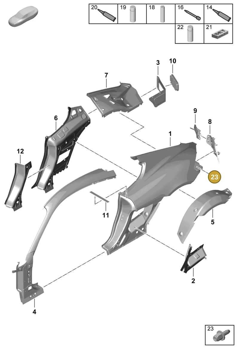 99908005701 — Porsche Cayman (2019-2022) diagram p55801500, position 23