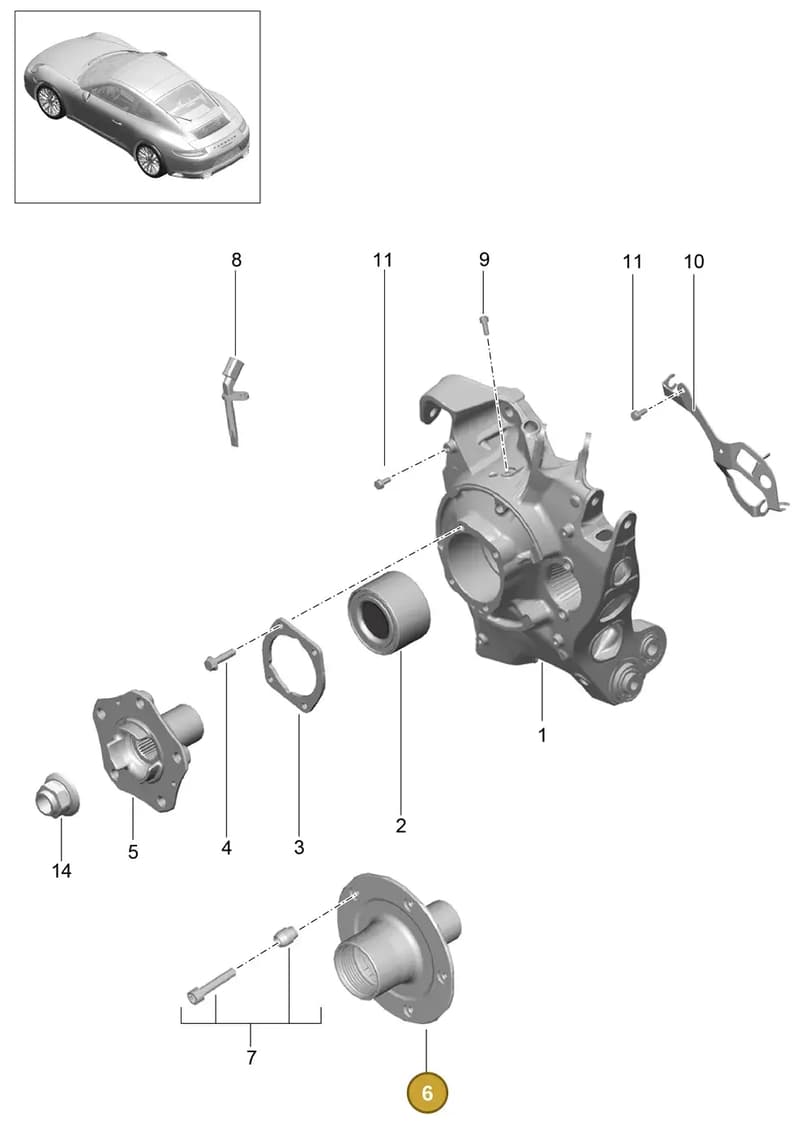 99908412309 — Porsche 911 (2016-2019) diagram p47501000, position 6