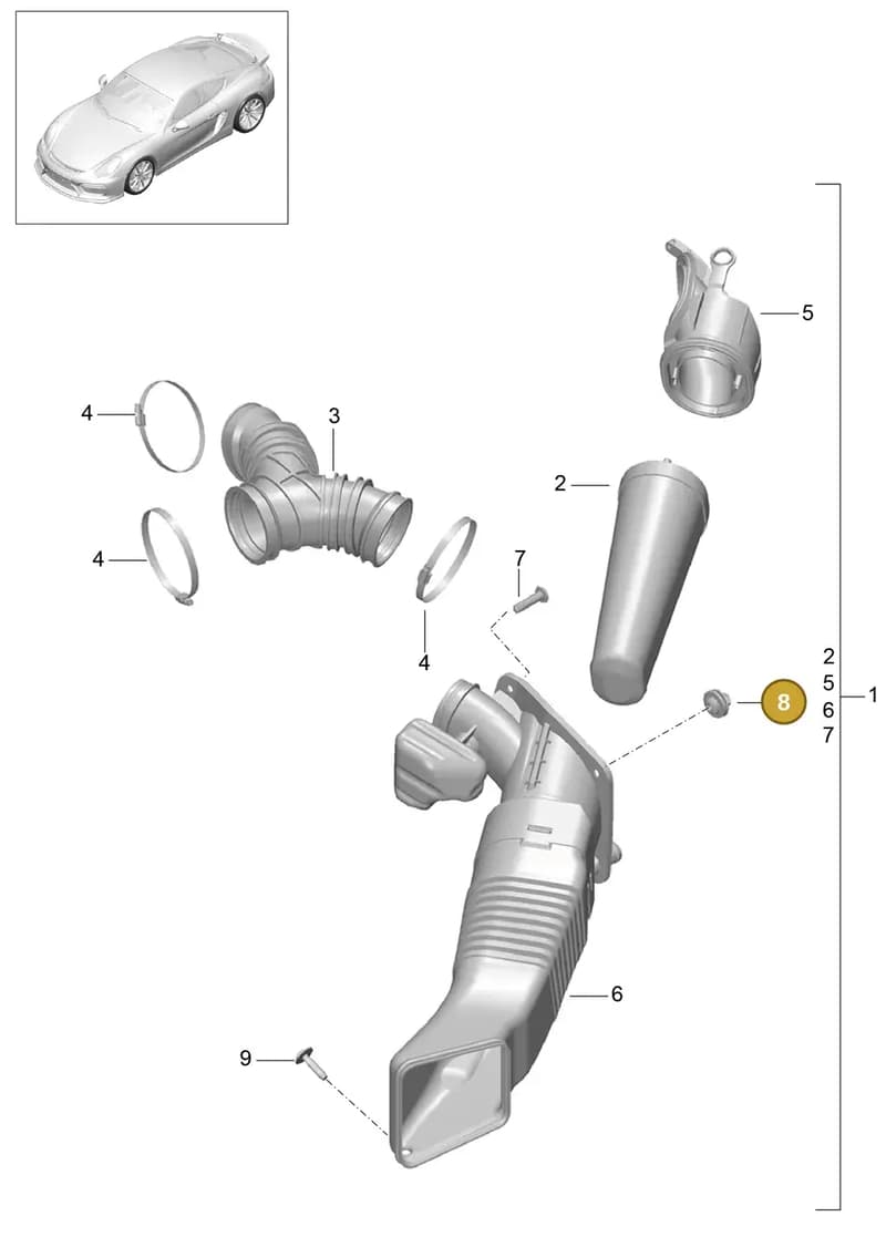 99908413601 — Porsche Cayman GT4 (2015-2016) diagram p45106000, position 8