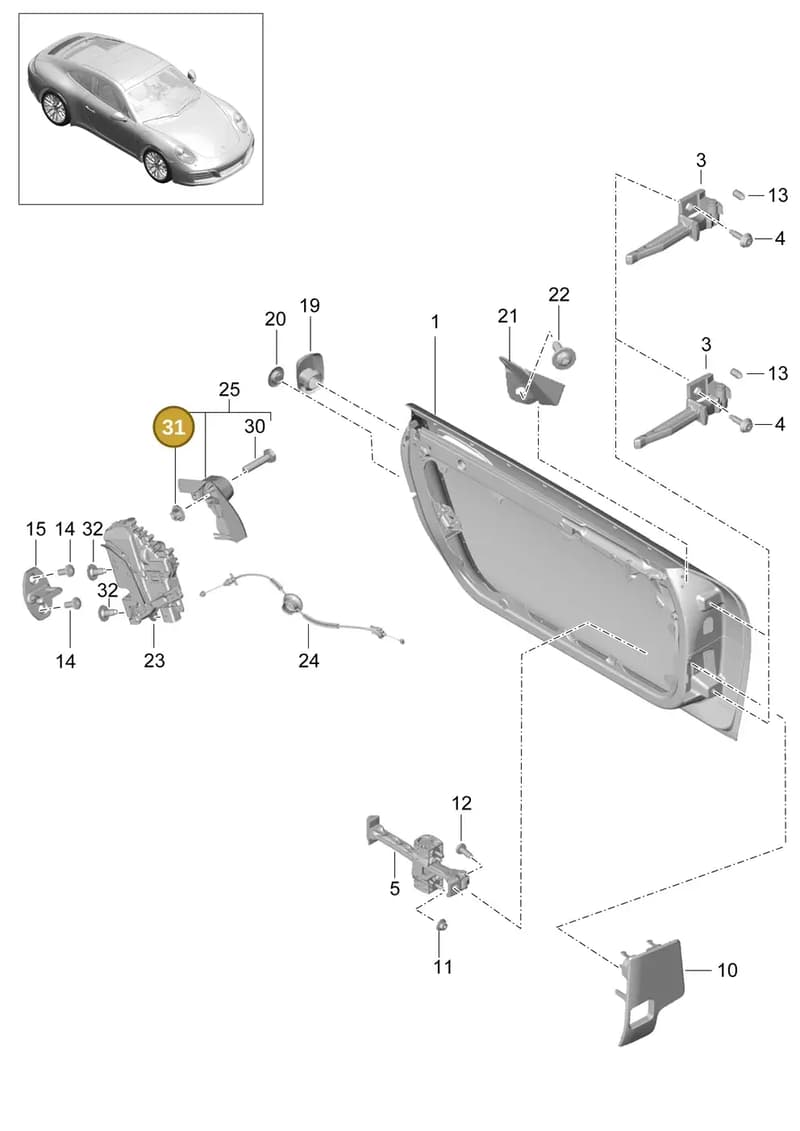 99908421203 — Porsche 911 (2016-2019) diagram p47804000, position 31