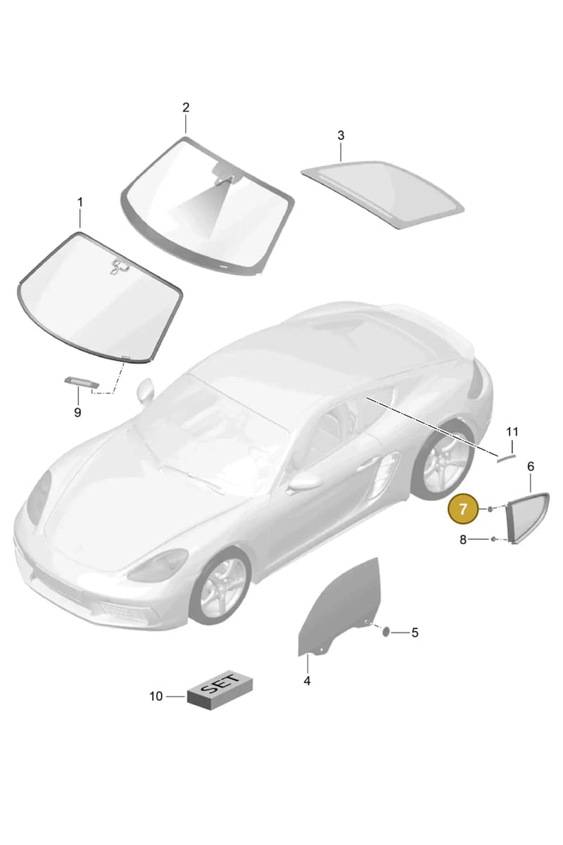 99908422001 — Porsche Cayman (2016-2019) diagram p50805000, position 7