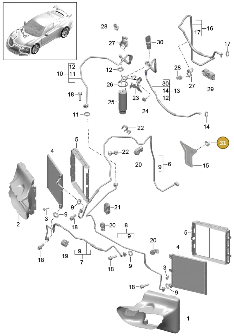 99908422201 — Porsche 911 (2013-2020) diagram p41813020, position 31