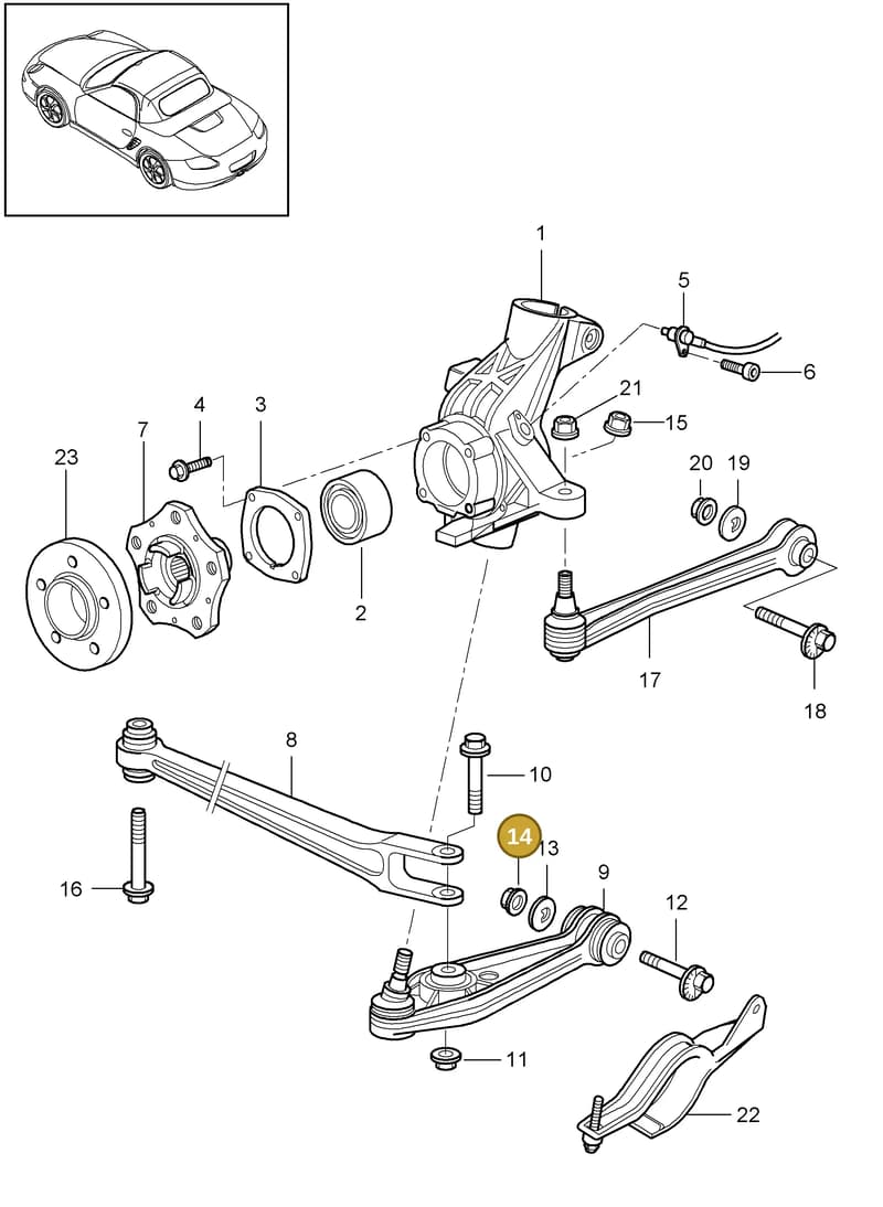 99908445701 — Porsche Boxster S (2008-2012) diagram p33501000, position 14