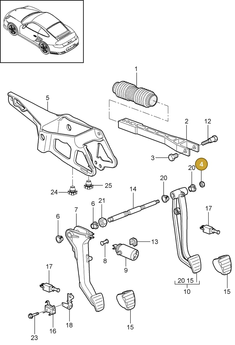 99908445701 — Porsche GT2 RS (2009-2012) diagram p36702000, position 4