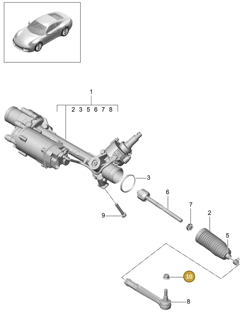 99908445701 — Porsche 991 Carrera 4 (2011-2016) diagram p38403000, position 10