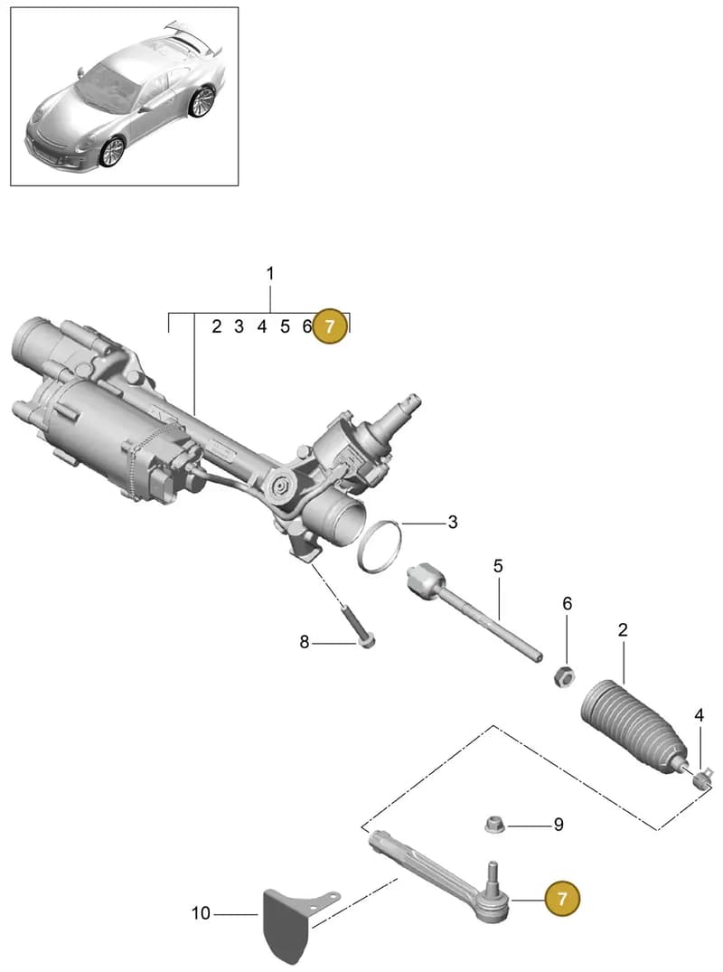 99908445701 — Porsche 911 (2013-2020) diagram p41403000, position 7
