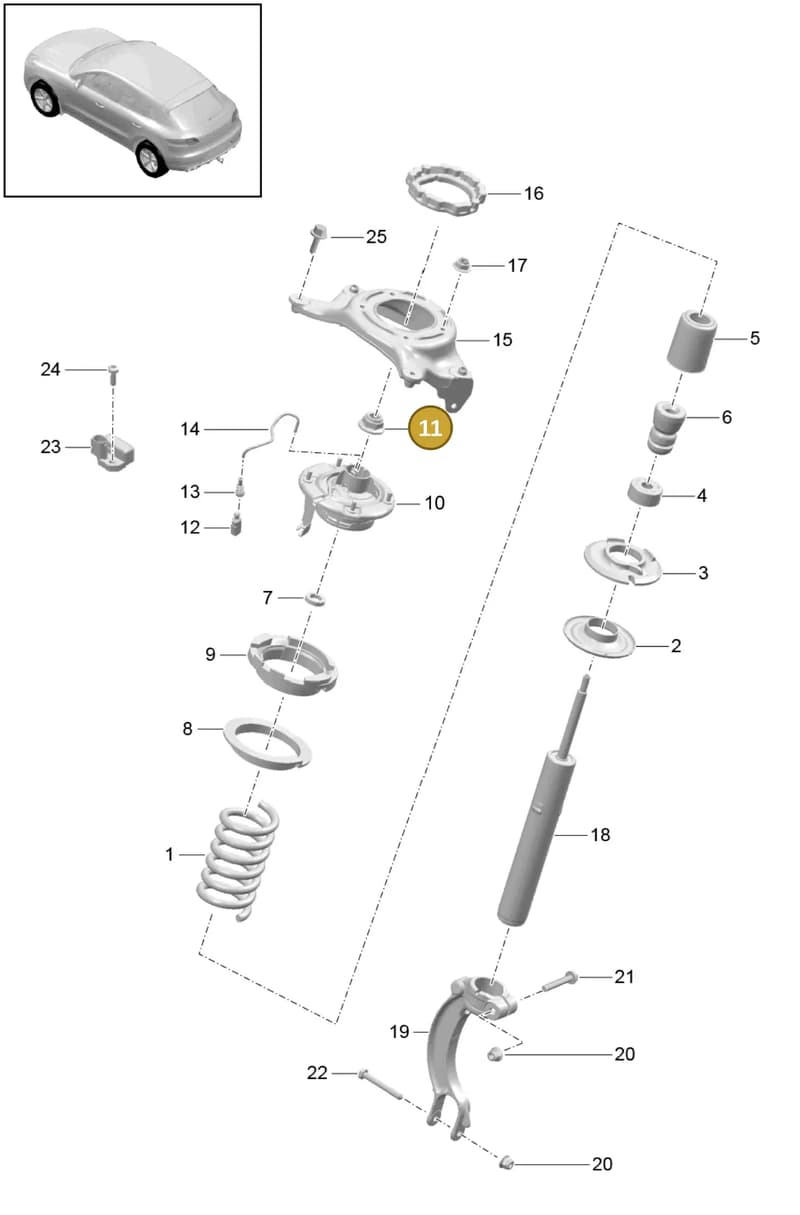 99908445801 — Porsche Macan (2013-2018) diagram p44402000, position 11