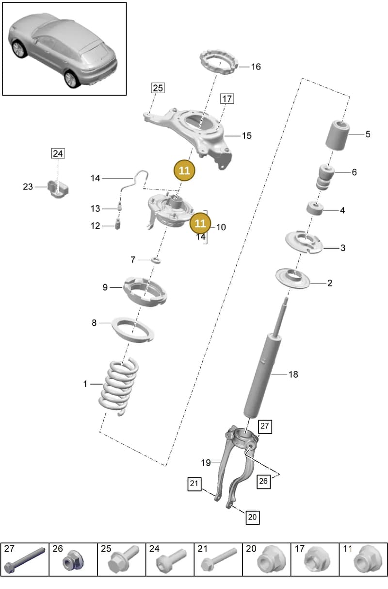 99908445801 — Porsche Macan (2018-2022) diagram p52402000, position 11