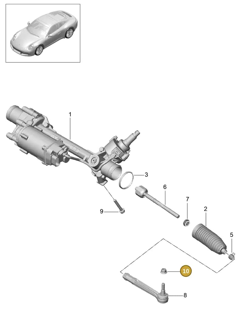 99908463001 — Porsche 911 (2016-2019) diagram p47403000, position 10