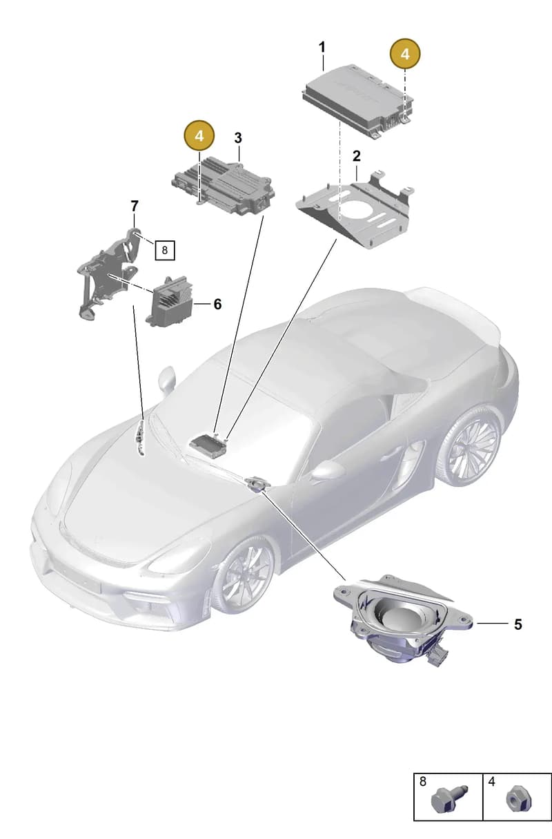 99908463801 — Porsche Boxster Spyder (2019-2020) diagram p54911100, position 4