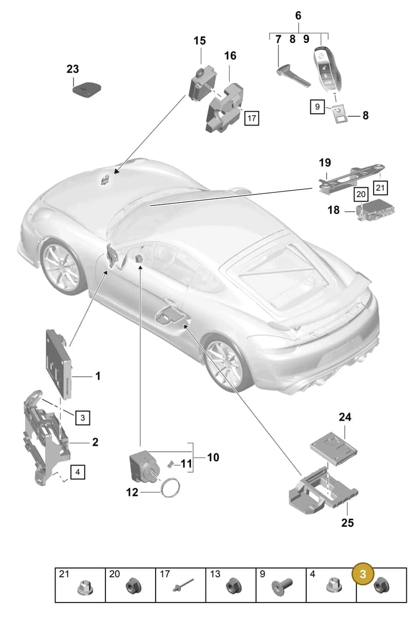 99908463801 — Porsche Cayman (2019-2022) diagram p55901040, position 3