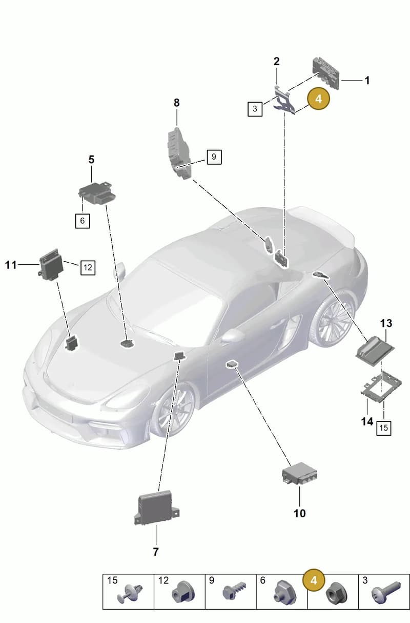 99908463801 — Porsche Boxster Spyder (2019-2020) diagram p54901030, position 4