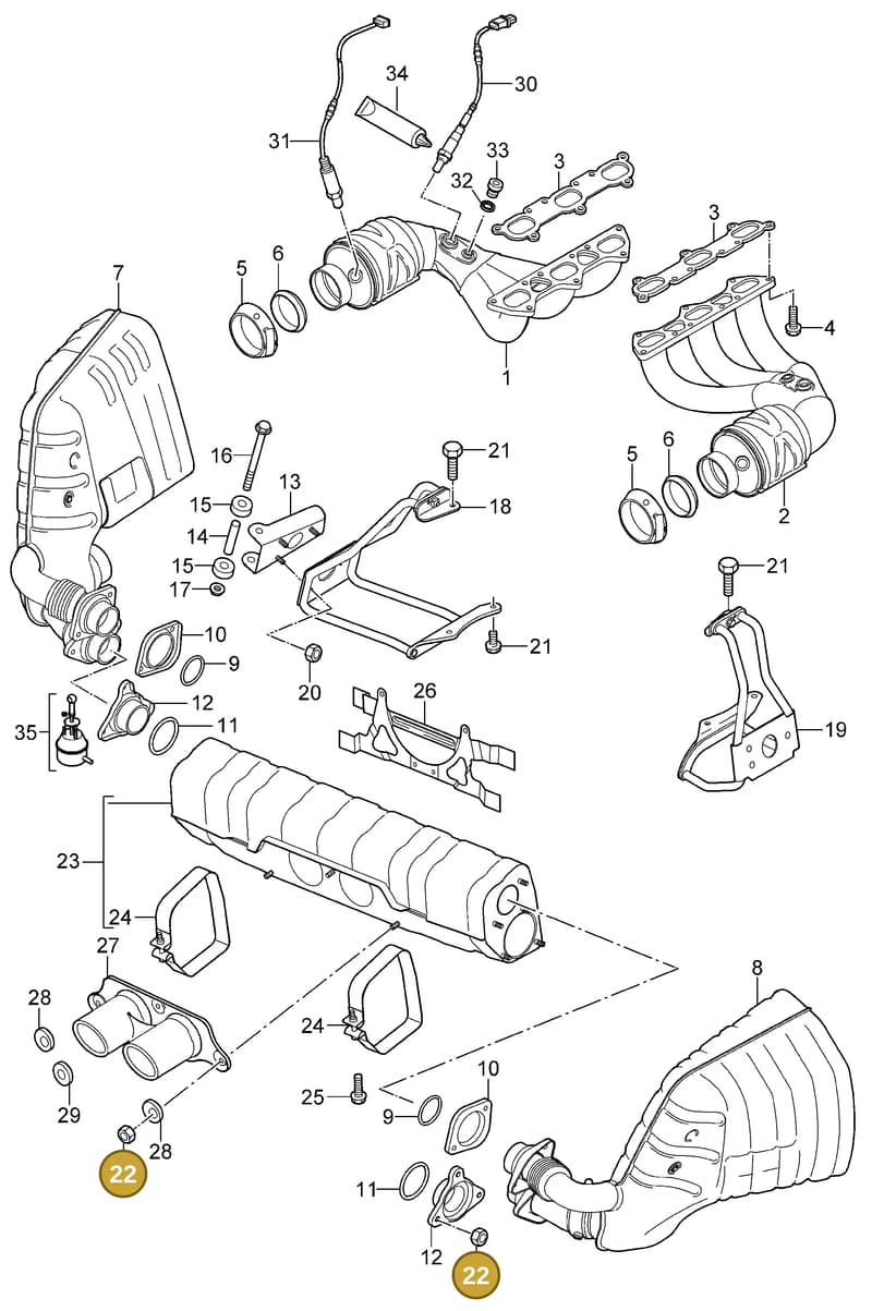 99908464901 — Porsche GT3 RS (2006-2011) diagram p29202000, position 22